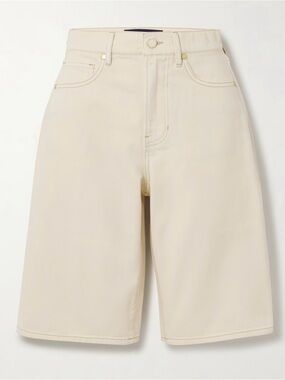 Veronica Beard NWT $248 Charlotte High Rise Long Short in Ecru 27